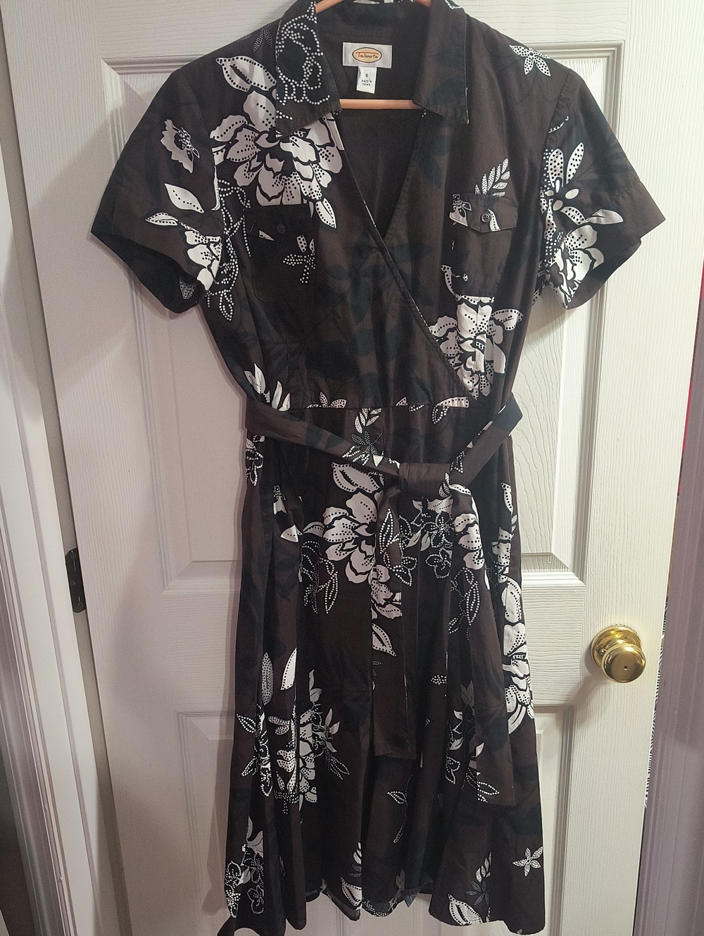 Talbots Black Floral Midi Dress, Like New